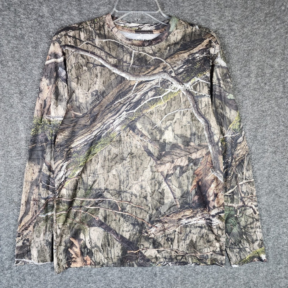 Magellan Shirt Mens S Hunt Gear Mossy Oak Camo Long Sleeve Hunting Top EUC